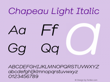 Chapeau-LightItalic Version 2.002图片样张