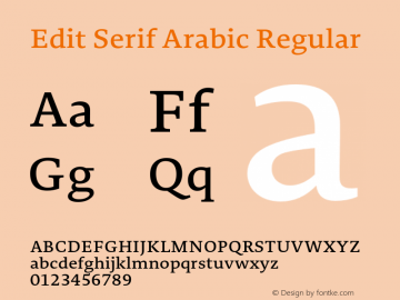 EditSerifArabic-Regular Version 1.000;PS 001.000;hotconv 1.0.88;makeotf.lib2.5.64775 Font Sample