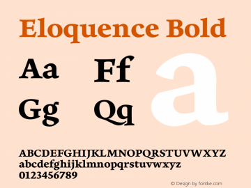 Eloquence Bold Version 1.000 Font Sample