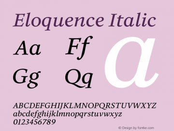 Eloquence Italic Version 1.000图片样张