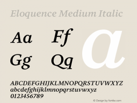 Eloquence Medium Italic Version 1.000图片样张