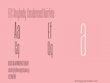 ETCAnybody-CondensedHairline Version 1.51 | wf-rip DC20181025图片样张