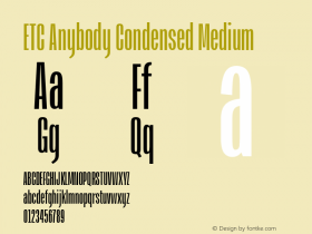 ETCAnybody-CondensedMedium Version 1.51 | wf-rip DC20181025图片样张