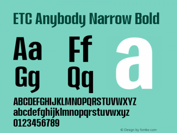 ETCAnybody-NarrowBold Version 1.51 | wf-rip DC20181025 Font Sample