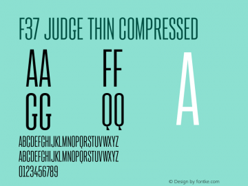 F37Judge-ThinCompressed Version 1.000 | wf-rip DC20190330 Font Sample