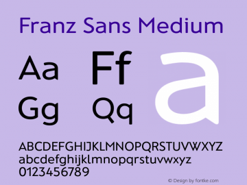 FranzSans-Medium Version 1.001 | wf-rip DC20160225图片样张