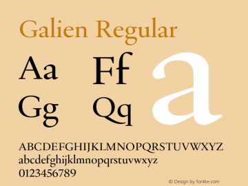 Galien Version 1.0 Font Sample