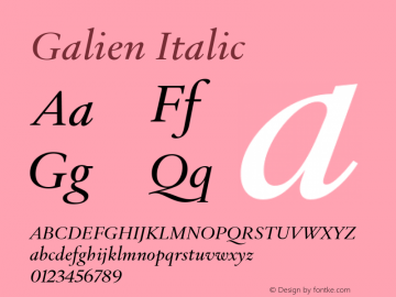 Galien Italic Version 1.000图片样张