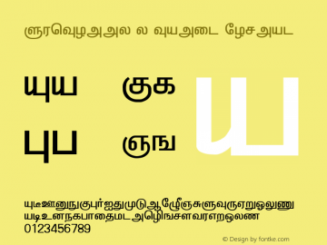 Sun Tommy Tamil Normal 1.0 Mon Sep 18 17:20:37 2000 Font Sample