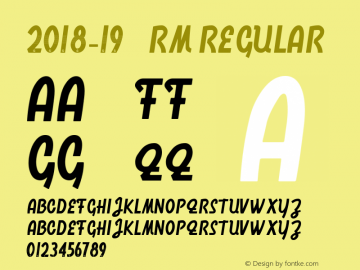 2018-19 皇马 RM Version 1.00 June 7, 2018, initial release Font Sample