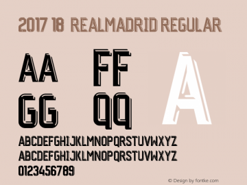 2017-18皇马RealMadrid Version 1.00 June 22, 2017, initial release Font Sample