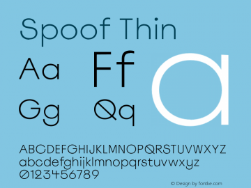 Spoof-Thin Version 1.100 | w-rip DC20180910 Font Sample