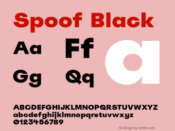 Spoof-Black Version 1.100 | w-rip DC20180910 Font Sample