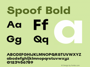 Spoof-Bold Version 1.100 | w-rip DC20180910 Font Sample