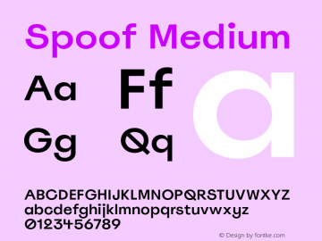 Spoof-Medium Version 1.100 | w-rip DC20180910 Font Sample