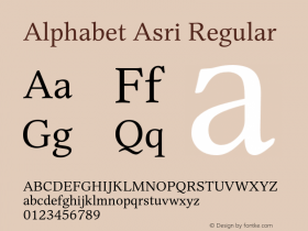 AlphabetAsri-Regular Version 1.001 | wf-rip DC20190330 Font Sample