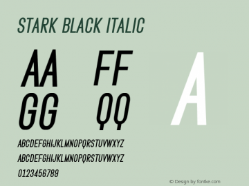 Stark Black Italic Version 1.000 Font Sample