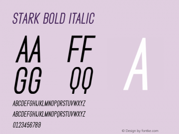 Stark Bold Italic Version 1.000图片样张