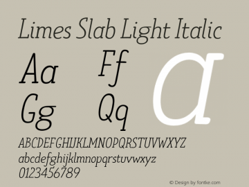 LimesSlab-LightItalic Version 1.000图片样张