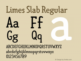 LimesSlab-Regular Version 1.000 Font Sample