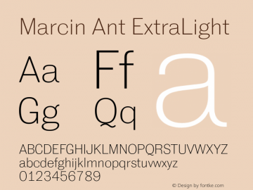 MarcinAnt-ExtraLight Version 2.000 | wf-rip DC20170105 Font Sample