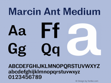 MarcinAnt-Medium Version 2.000 | wf-rip DC20170105 Font Sample