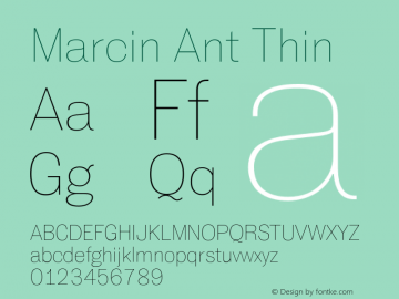 MarcinAnt-Thin Version 2.000 | wf-rip DC20170105 Font Sample