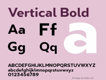 Vertical-Bold Version 1.00 2018 Font Sample