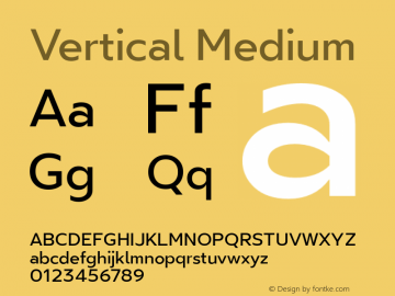 Vertical-Medium Version 1.00 2018 Font Sample