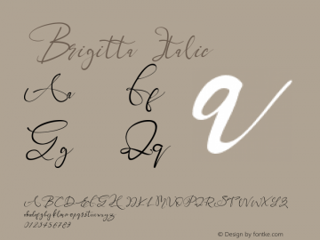 Brigitta Italic Version 1.00;March 28, 2019;FontCreator 11.5.0.2430 64-bit图片样张