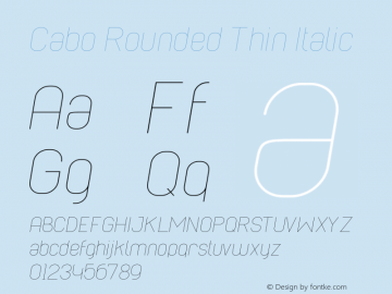 Cabo Rounded Thin Italic Version 1.002;Fontself Maker 3.1.1图片样张