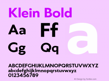 Klein-Bold Version 1.102;hotconv 1.0.109;makeotfexe 2.5.65596图片样张