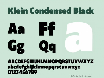 KleinCondensed-Black Version 1.102;hotconv 1.0.109;makeotfexe 2.5.65596图片样张