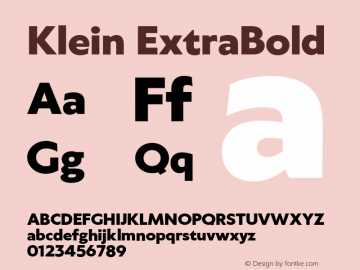 Klein-ExtraBold Version 1.102;hotconv 1.0.109;makeotfexe 2.5.65596图片样张