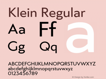 Klein-Regular Version 1.102;hotconv 1.0.109;makeotfexe 2.5.65596图片样张