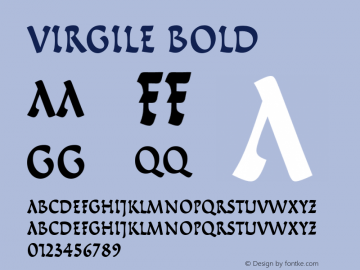 Virgile-Bold Version 1.00 Font Sample