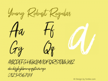 Young Robust Version 1.000 Font Sample