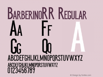 BarberinoRR Regular Version 1.00 2014 Font Sample