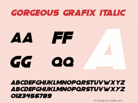 Gorgeous Grafix Italic Version 1.00 April 7, 2019, initial release Font Sample