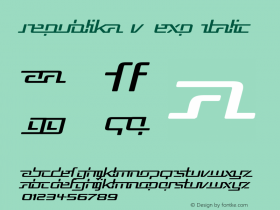 Republika V Exp Italic Version 1.0; 2000; initial release Font Sample