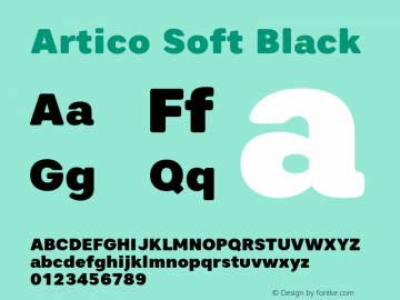 Artico Soft Black Version 1.000 Font Sample