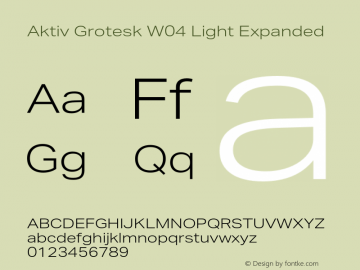 AktivGroteskExW04-Light Version 1.10 Font Sample