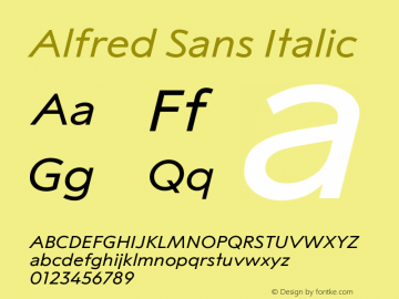 Alfred Sans Italic Version 1.000图片样张