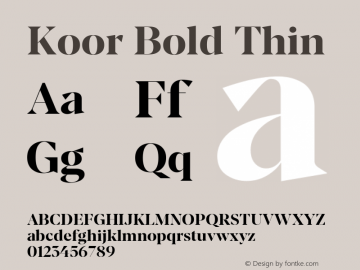 Koor Bold Thin 1.00; ttfautohint (v1.5.65-e2d9) Font Sample