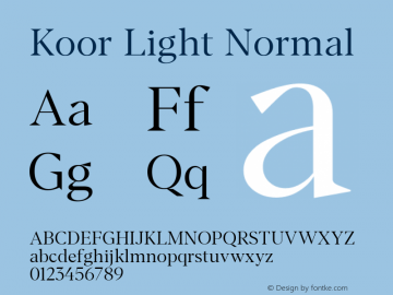 Koor Light Normal 1.00; ttfautohint (v1.5.65-e2d9)图片样张