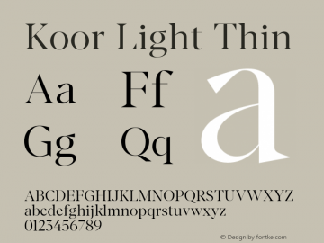 Koor Light Thin 1.00; ttfautohint (v1.5.65-e2d9) Font Sample