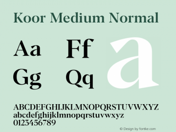 Koor Medium Normal 1.00; ttfautohint (v1.5.65-e2d9) Font Sample