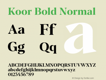 Koor Bold Normal 1.00; ttfautohint (v1.5.65-e2d9) Font Sample