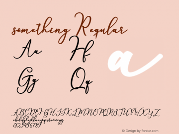 something Version 1.000 Font Sample