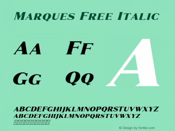 Marques Free Italic 1.000 Font Sample